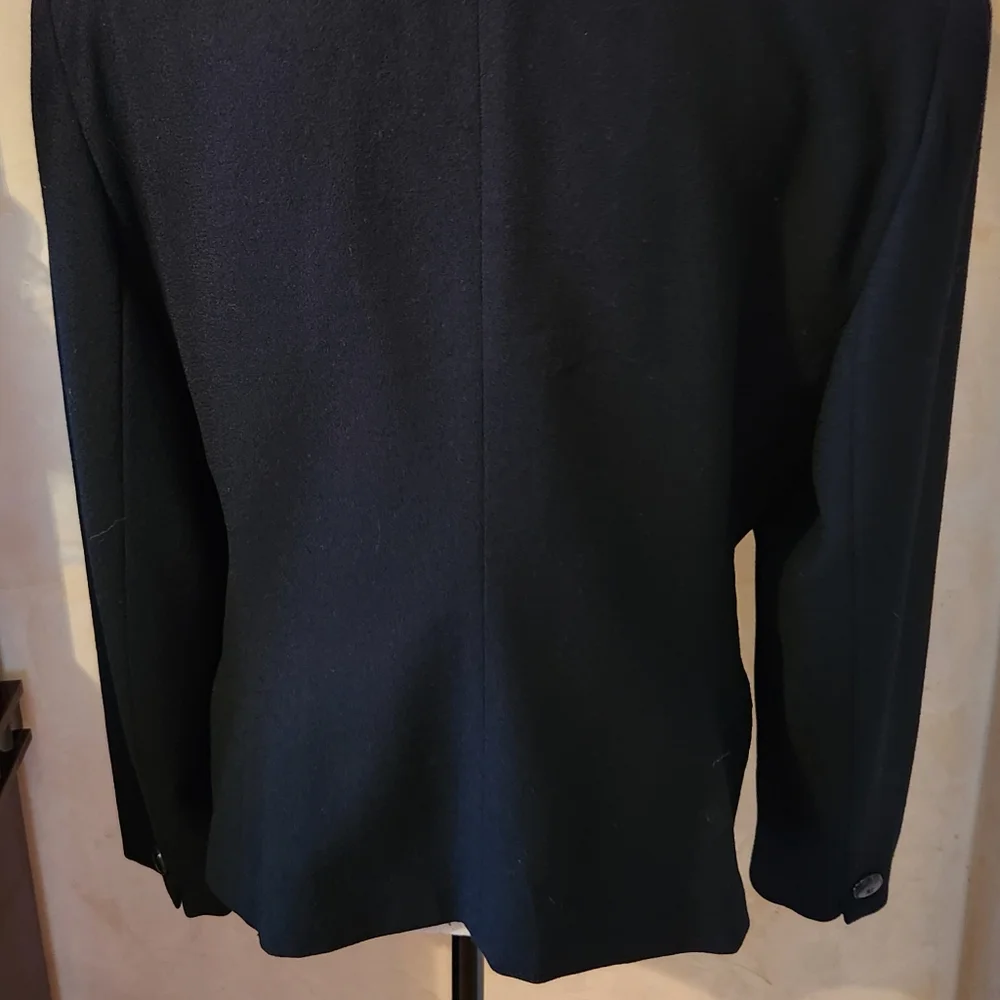 Vintage Authentic Christian Dior Women's Black Wool Blazer Size 14